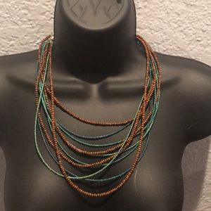 Turquoise and Brown Layered Necklace
